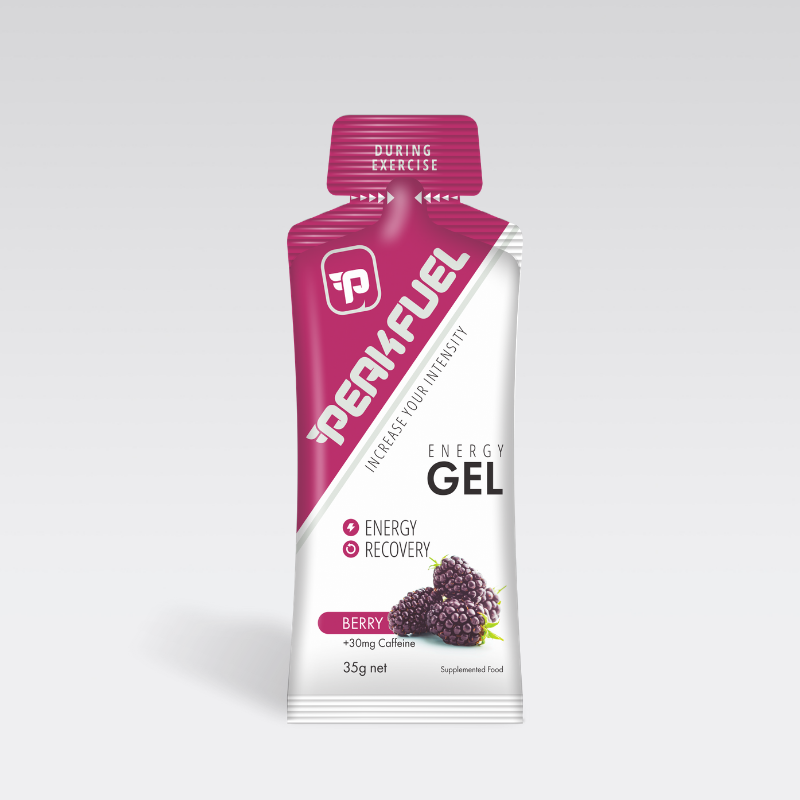 PEAKFUEL Berry 35g Energy Gels + 30mg caffeine - Box of 5