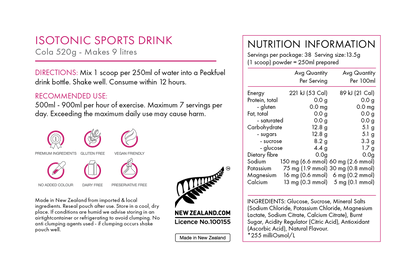 PEAKFUEL Isotonic Sports Drink Powder 520G - COLA